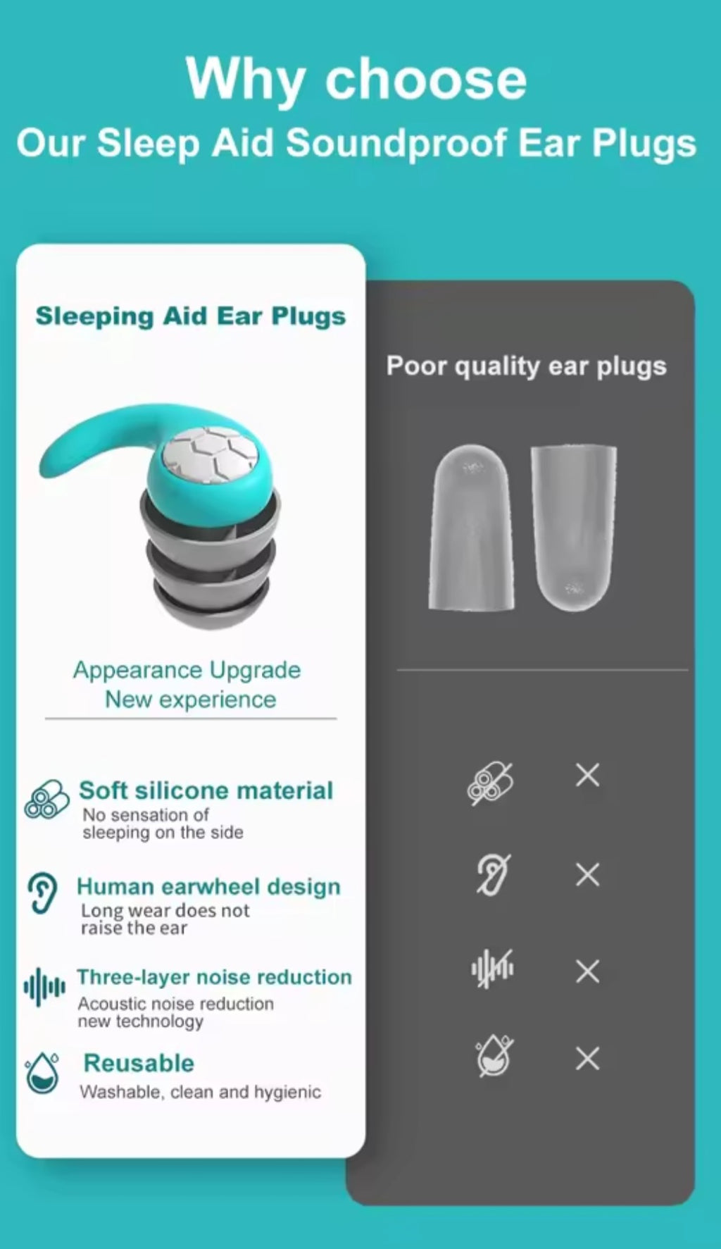 Noise-Cancelling Sleep Earplugs – Waterproof, Comfortable & Perfect for Travel, Work, and Rest!