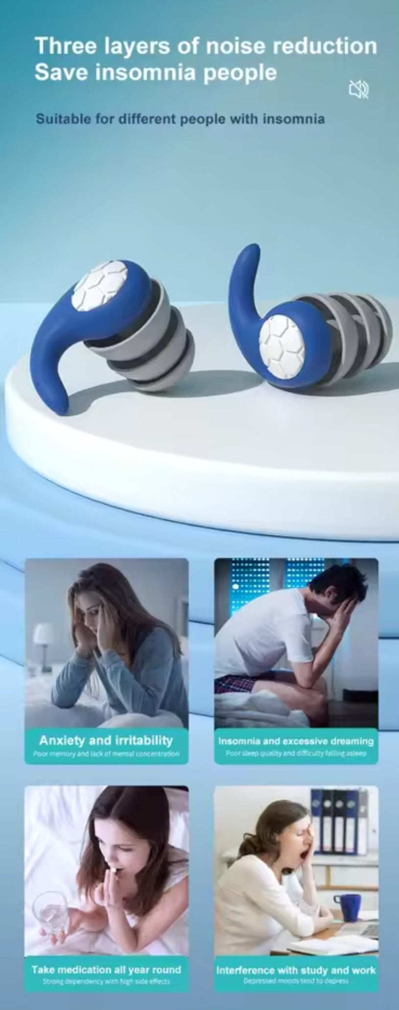 Noise-Cancelling Sleep Earplugs – Waterproof, Comfortable & Perfect for Travel, Work, and Rest!